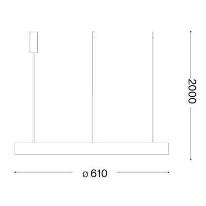 Ideal Lux - Κρεμαστό φωτιστικό LED σε καλώδιο GEMINI LED/47W/230V 2700K διάμ. 61 εκ. CRI 90 μπρούτζινο