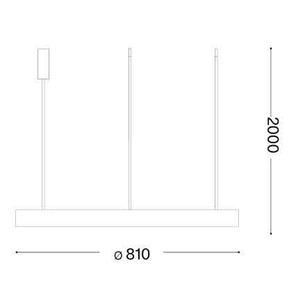 Ideal Lux - Κρεμαστό φωτιστικό LED σε καλώδιο GEMINI LED/56W/230V 2700K Ø 81 εκ. CRI 90 ορείχαλκος
