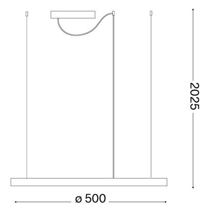 Ideal Lux - Κρεμαστό LED φωτιστικό σε καλώδιο ORACLE SLIM LED/29W/230V 3000K CRI 90 Ø 50 cm χρυσό