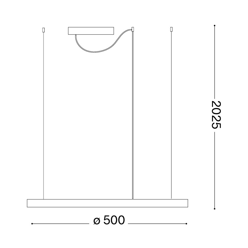 Ideal Lux - Κρεμαστό LED φωτιστικό σε καλώδιο ORACLE SLIM LED/29W/230V 3000K CRI 90 Ø 50 cm χρυσό