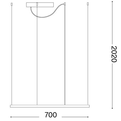 Ideal Lux - Κρεμαστό φωτιστικό LED σε καλώδιο ORACLE SLIM LED/44W/230V 3000K CRI 90 70x70 cm χρυσό