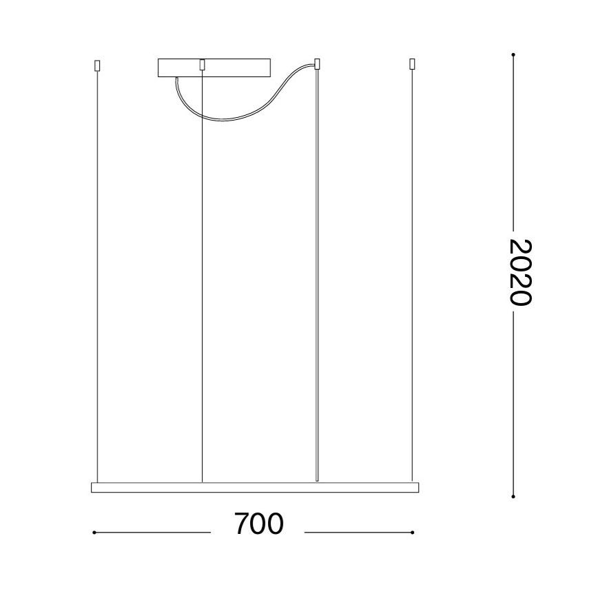 Ideal Lux - Κρεμαστό φωτιστικό LED σε καλώδιο ORACLE SLIM LED/44W/230V 3000K CRI 90 70x70 cm χρυσό