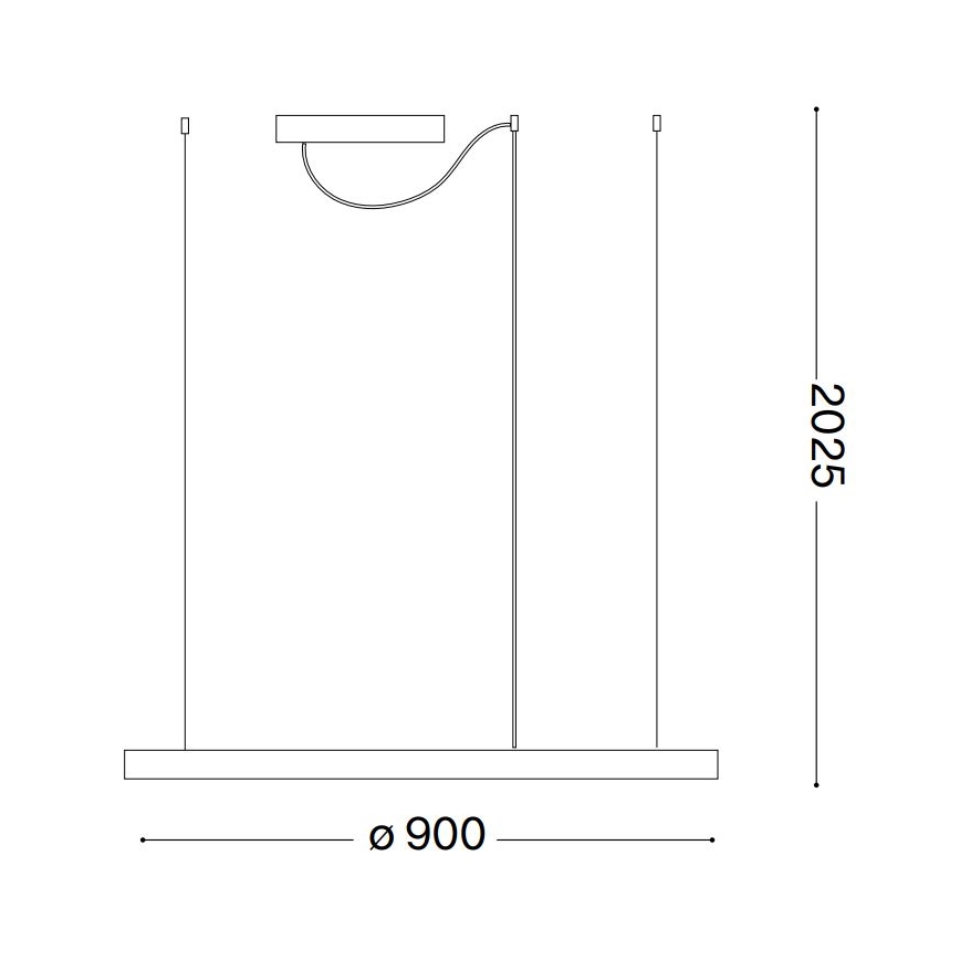 Ideal Lux - Κρεμαστό φωτιστικό σε καλώδιο ORACLE SLIM LED/53W/230V 2700K CRI 90 διάμ. 90 εκ. μαύρο