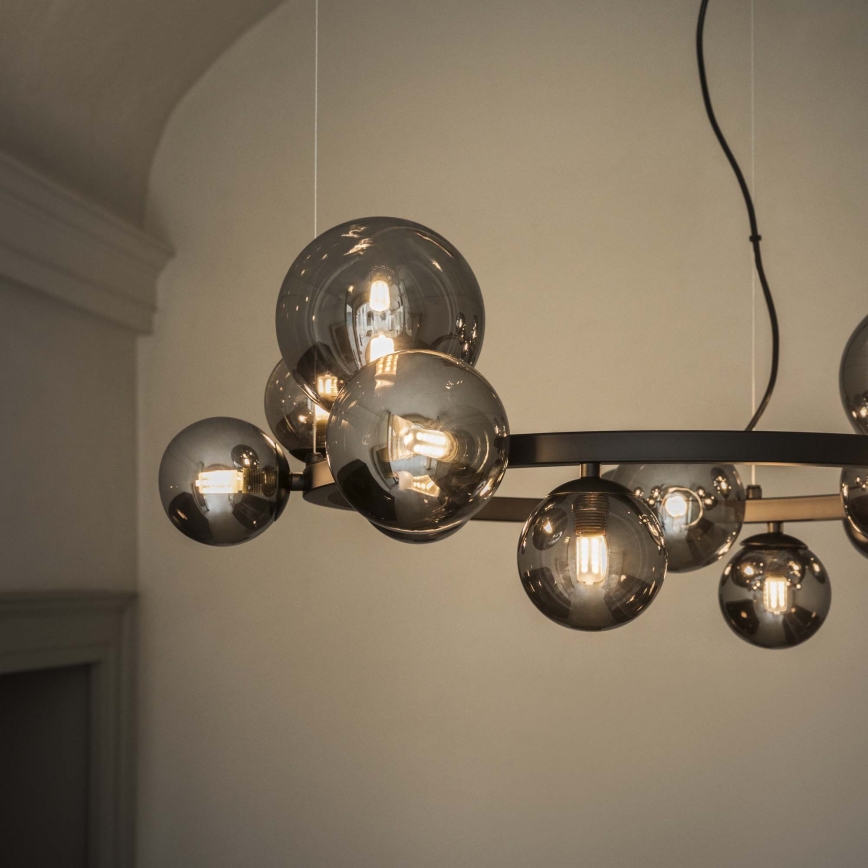 Ideal Lux - Κρεμαστό φωτιστικό LED σε καλώδιο PERLAGE 25xG9/3W/230V 110 cm μαύρο/καπνιστό μαύρο