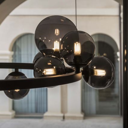 Ideal Lux - Κρεμαστό φωτιστικό LED σε καλώδιο PERLAGE 25xG9/3W/230V 110 cm μαύρο/καπνιστό μαύρο