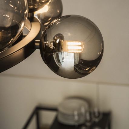 Ideal Lux - Κρεμαστό φωτιστικό LED σε καλώδιο PERLAGE 25xG9/3W/230V 110 cm μαύρο/καπνιστό μαύρο