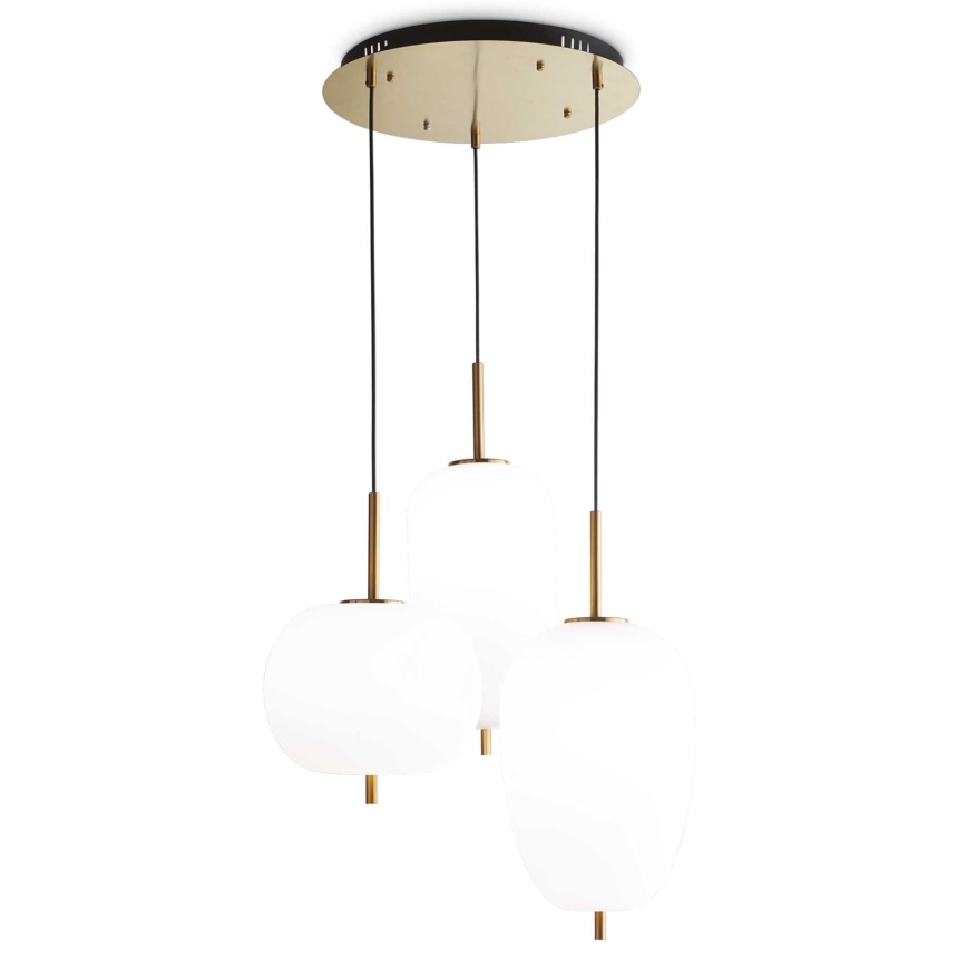 Ideal Lux - Κρεμαστό φωτιστικό LED σε καλώδιο UMILE LED/55W/230V Ø 63 cm CRI 90 ορείχαλκος/λευκό