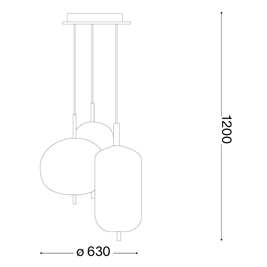 Ideal Lux - Κρεμαστό φωτιστικό LED σε καλώδιο UMILE LED/55W/230V Ø 63 cm CRI 90 ορείχαλκος/λευκό