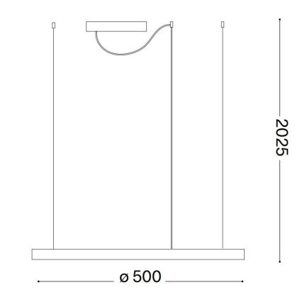 Ideal Lux - Κρεμαστό φωτιστικό LED με καλώδιο ORACLE SLIM LED/29W/230V 3000K CRI 90 διάμ. 50 cm λευκό