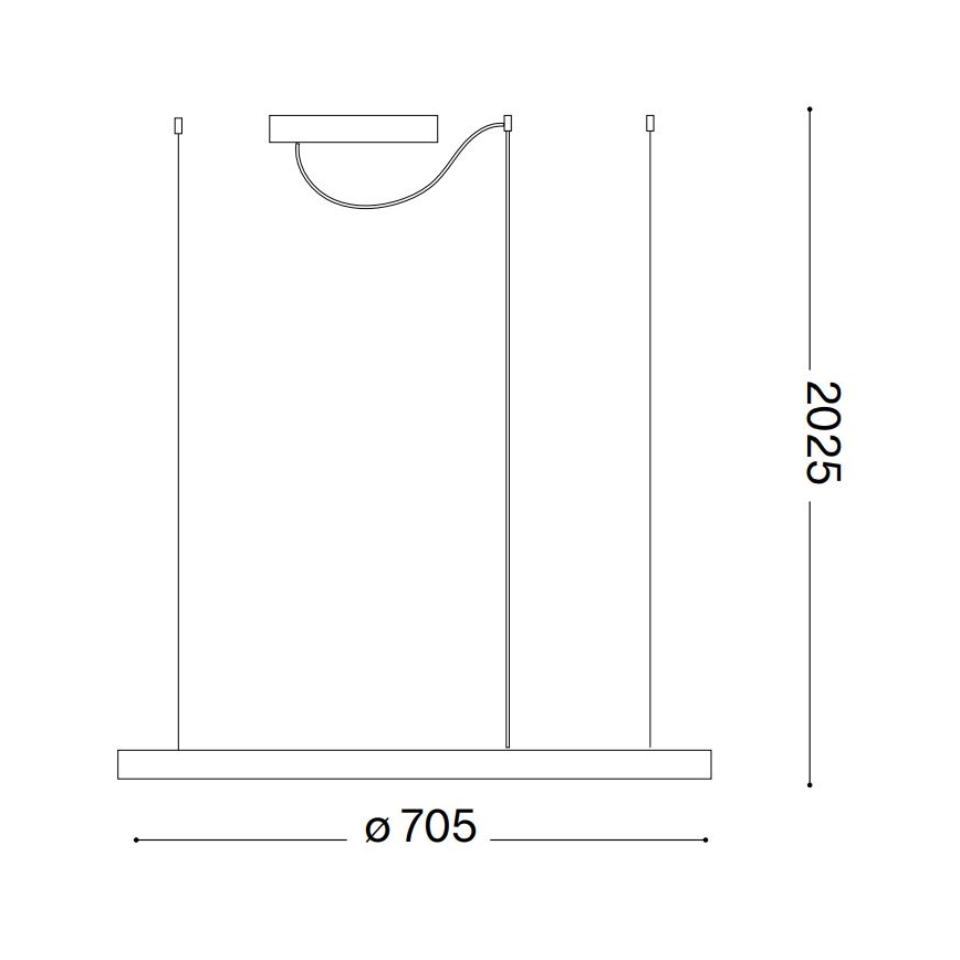 Ideal Lux - LED κρεμαστό φωτιστικό με καλώδιο ORACLE SLIM LED/37W/230V/2700K CRI 90 Ø 70 cm λευκό