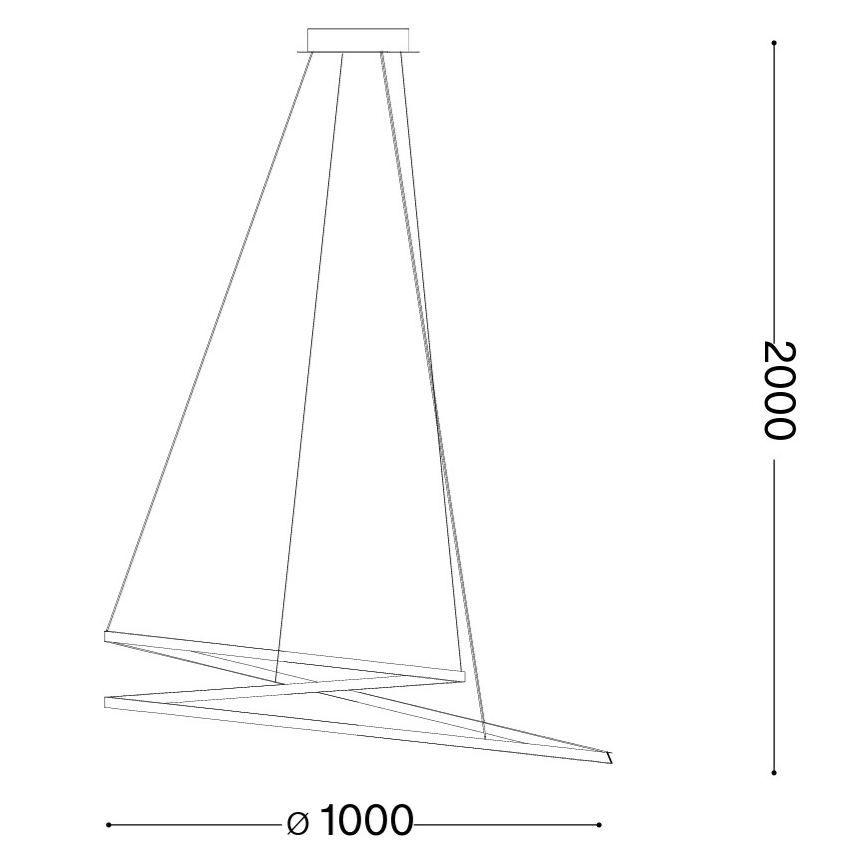 Ideal Lux - Κρεμαστό φωτιστικό LED με ανάρτηση σε σύρμα OZ LED/75W/230V, διάμ. 100 cm, CRI 90, χρυσό