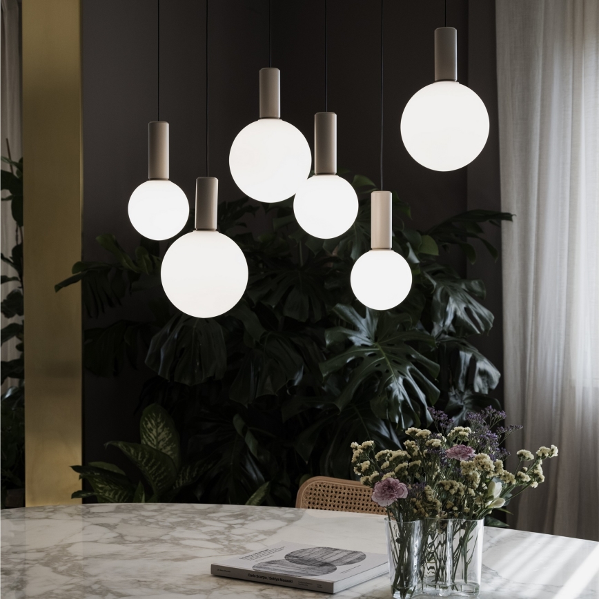 Ideal Lux - Κρεμαστό φωτιστικό LED με καλώδιο ανάρτησης ODEON LED/39W/230V CRI 90 μπεζ/λευκό