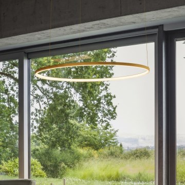 Ideal Lux - Κρεμαστό φωτιστικό LED με καλώδιο ανάρτησης ORACLE SLIM LED/37W/230V 3000K CRI 90 Ø 70 cm χρυσό