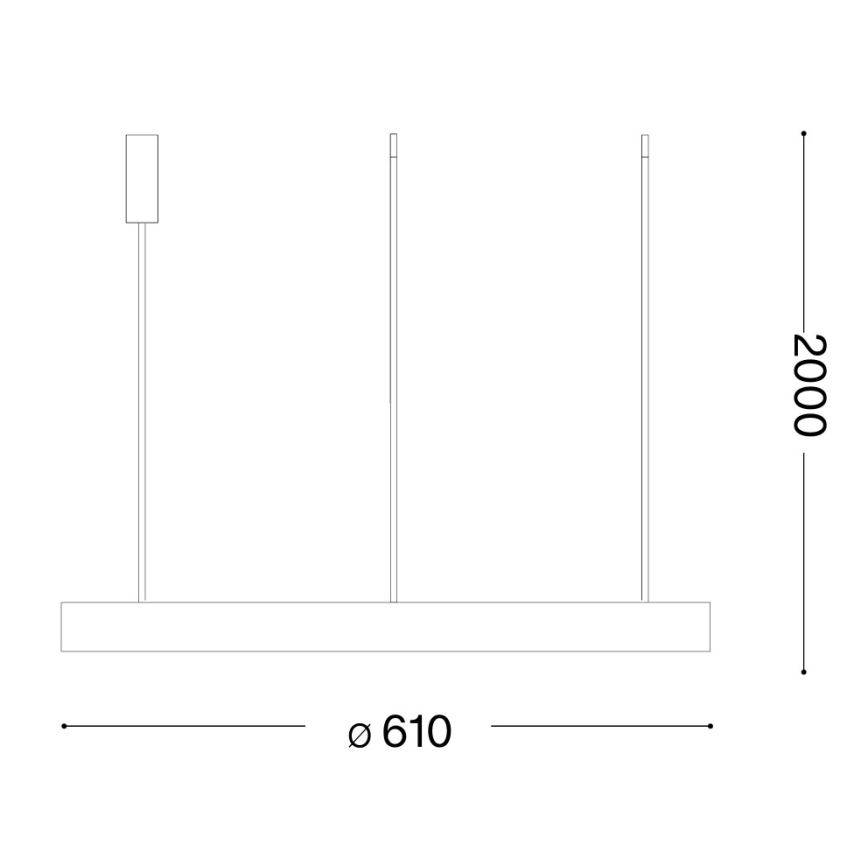 Ideal Lux - Κρεμαστό φωτιστικό LED με καλώδιο GEMINI LED/47W/230V 2700K Ø 61 cm CRI 90 λευκό
