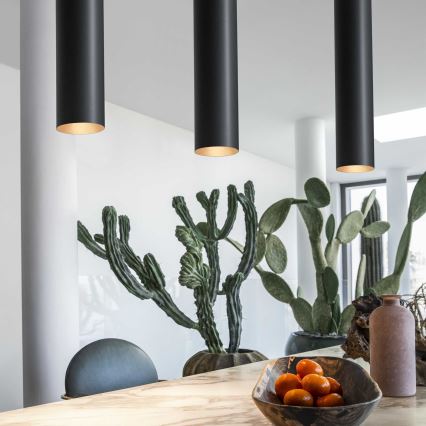 Ideal Lux - Κρεμαστό φωτιστικό LED με καλώδιο LOOK 1xGU10/7W/230V CRI 90 Ø 6 cm μαύρο