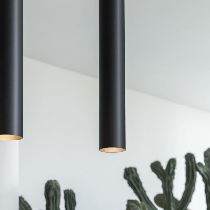 Ideal Lux - Κρεμαστό φωτιστικό LED με καλώδιο LOOK 1xGU10/7W/230V CRI 90 Ø 6 cm μαύρο