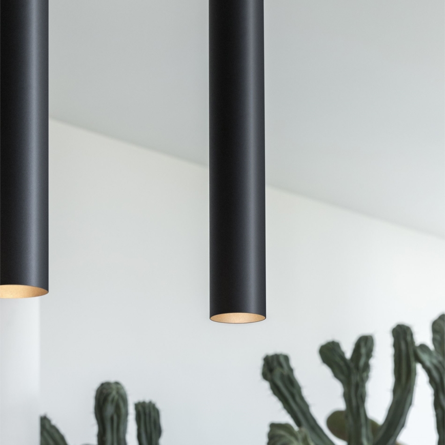 Ideal Lux - Κρεμαστό φωτιστικό LED με καλώδιο LOOK 1xGU10/7W/230V CRI 90 Ø 6 cm μαύρο