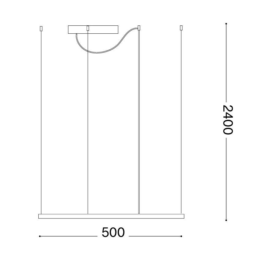 Ideal Lux - Κρεμαστό φωτιστικό LED σε καλώδιο ORACLE SLIM LED/33W/230V 3000K CRI 90 50x50 cm χρυσό