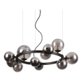 Ideal Lux - Κρεμαστό φωτιστικό LED με καλώδιο PERLAGE 11xG9/3W/230V διάμ. 73 cm μαύρο/καπνιστό μαύρο