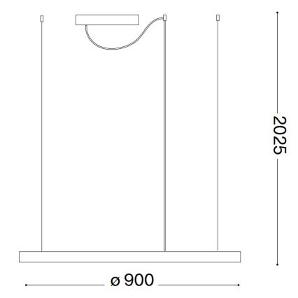 Ideal Lux - LED ρυθμιζόμενο κρεμαστό φωτιστικό σε καλώδιο ORACLE SLIM LED/42W/230V 3000K CRI 90 διάμ. 90 cm λευκό