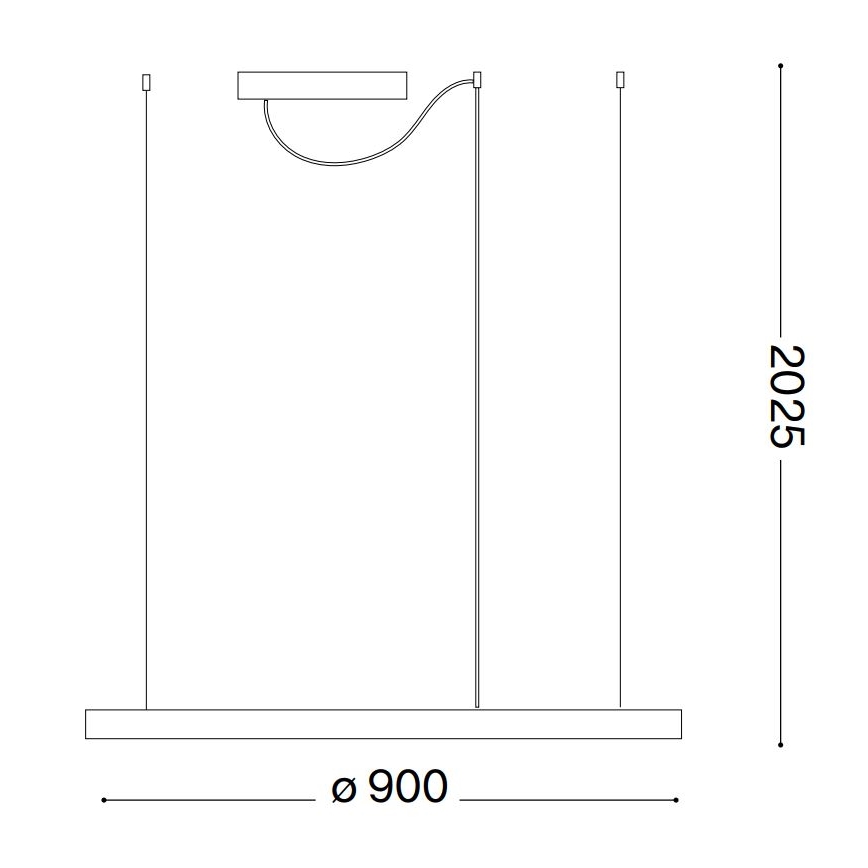 Ideal Lux - LED ρυθμιζόμενο κρεμαστό φωτιστικό σε καλώδιο ORACLE SLIM LED/42W/230V 3000K CRI 90 διάμ. 90 cm λευκό