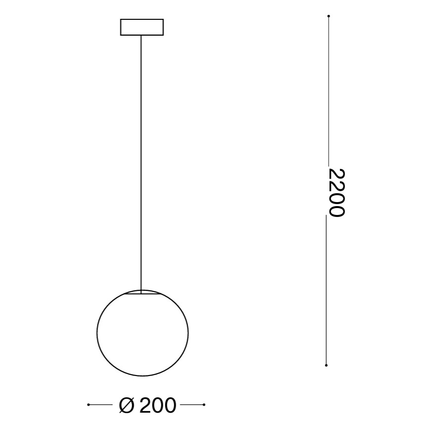 Ideal Lux - Κρεμαστό φωτιστικό MAPA με καλώδιο 1xE27/42W/230V, διάμετρος 20 εκ., λευκό