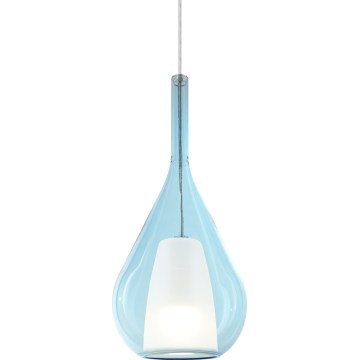 Ideal Lux - Κρεμαστό φωτιστικό σε καλώδιο KALIQUE 1xE27/42W/230V Ø 18 cm καπνιστό μπλε