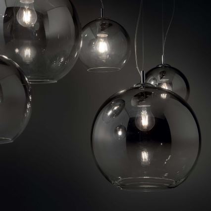 Ideal Lux - Κρεμαστό φωτιστικό σε καλώδιο NEMO PLUS 5xE27/42W/230V γυαλιστερό χρώμιο/καπνιστό γκρι