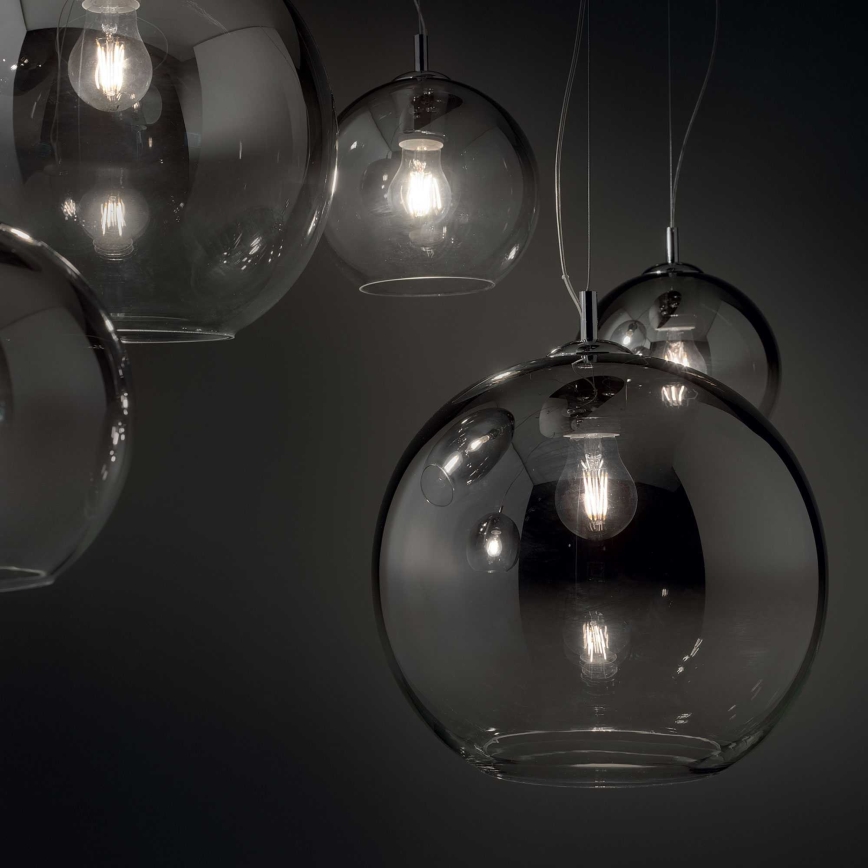 Ideal Lux - Κρεμαστό φωτιστικό σε καλώδιο NEMO PLUS 5xE27/42W/230V γυαλιστερό χρώμιο/καπνιστό γκρι