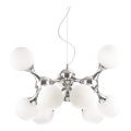 Ideal Lux - Κρεμαστό φωτιστικό σε καλώδιο NODI 9xE14/28W/230V Ø 80 cm γυαλιστερό χρώμιο/λευκό