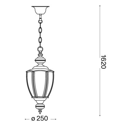 Ideal Lux - Κρεμαστό φωτιστικό με αλυσίδα 1xE27/60W/230V Ø 25 εκ. γυαλιστερό χρώμιο