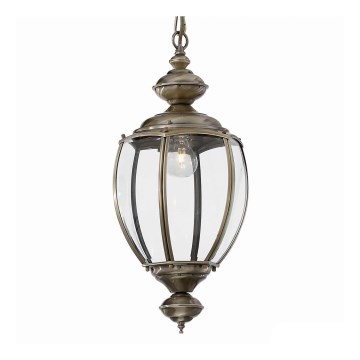 Ideal Lux - Κρεμαστό φωτιστικό με αλυσίδα NORMA 1xE27/60W/230V Ø 25 cm μπρονζέ