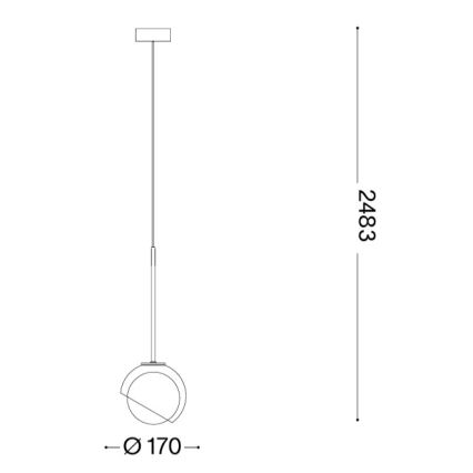 Ideal Lux - Κρεμαστό φωτιστικό με καλώδιο BLOOM 1xE27/42W/230V Ø 17 cm χρυσό/καπνιστό μπεζ