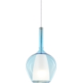 Ideal Lux - Κρεμαστό φωτιστικό με καλώδιο KALIQUE 1xE27/42W/230V Ø 18 cm καπνιστό μπλε