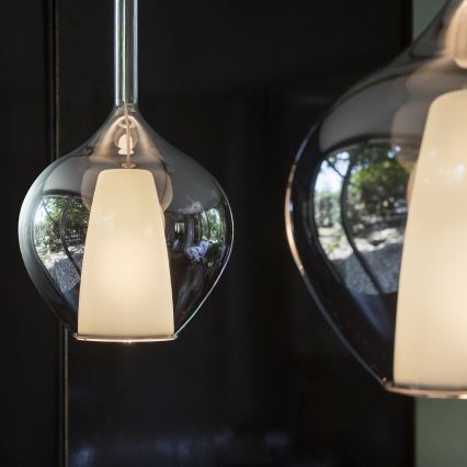 Ideal Lux - Κρεμαστό φωτιστικό με καλώδιο KALIQUE 1xE27/42W/230V διάμ. 18 cm καπνιστό μαύρο