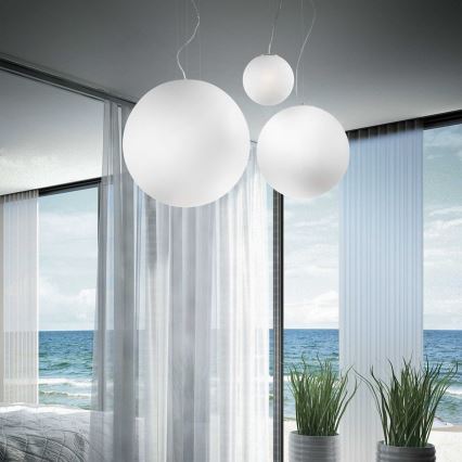 Ideal Lux - Κρεμαστό φωτιστικό με καλώδιο MAPA 1xE27/42W/230V Ø 30 εκ. λευκό