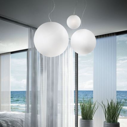 Ideal Lux - Κρεμαστό φωτιστικό με καλώδιο MAPA 1xE27/42W/230V Ø 40 εκ. λευκό