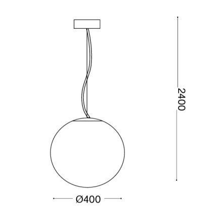 Ideal Lux - Κρεμαστό φωτιστικό με καλώδιο MAPA 1xE27/42W/230V Ø 40 εκ. λευκό