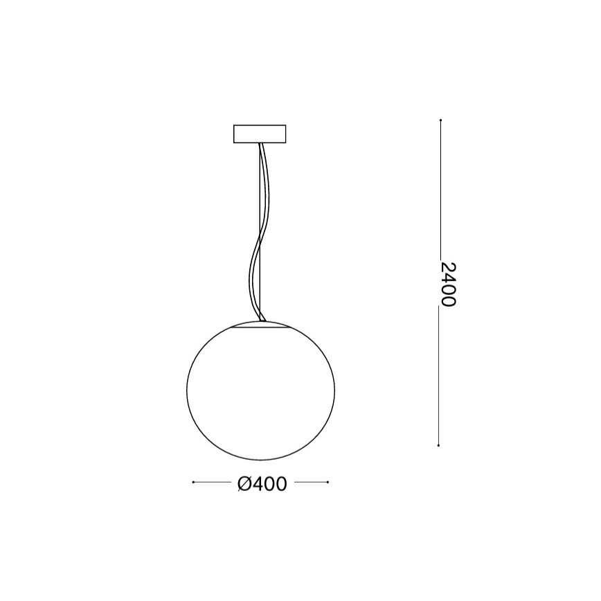 Ideal Lux - Κρεμαστό φωτιστικό με καλώδιο MAPA 1xE27/42W/230V Ø 40 εκ. λευκό
