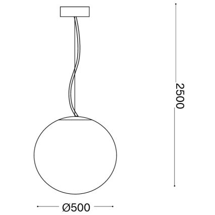 Ideal Lux - Κρεμαστό φωτιστικό με καλώδιο MAPA 1xE27/42W/230V Ø 50 cm λευκό