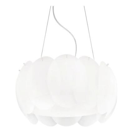 Ideal Lux - Κρεμαστό φωτιστικό με καλώδιο OVALINO 5xE27/60W/230V Ø 44 εκ. λευκό