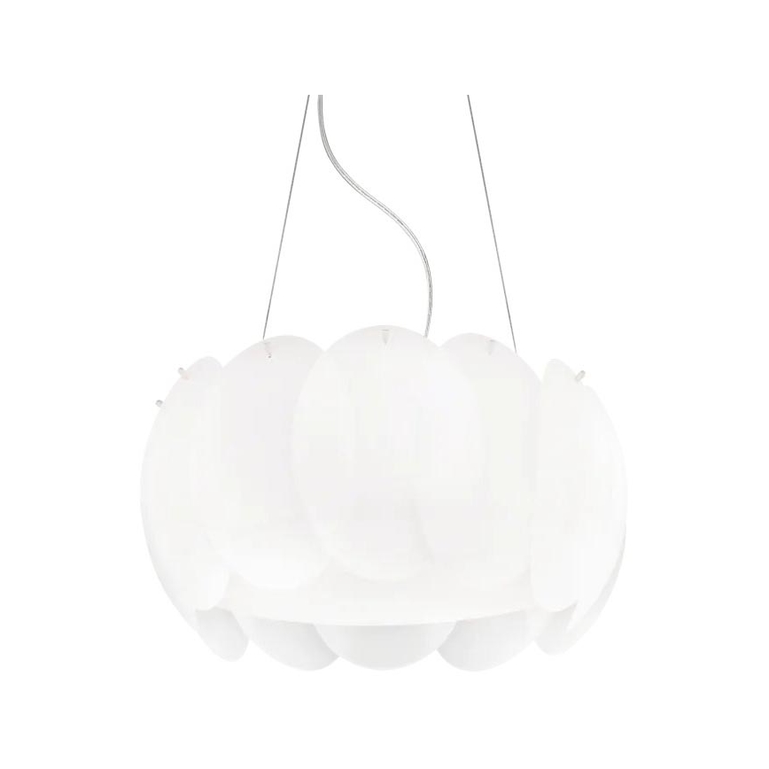 Ideal Lux - Κρεμαστό φωτιστικό με καλώδιο OVALINO 5xE27/60W/230V Ø 44 εκ. λευκό