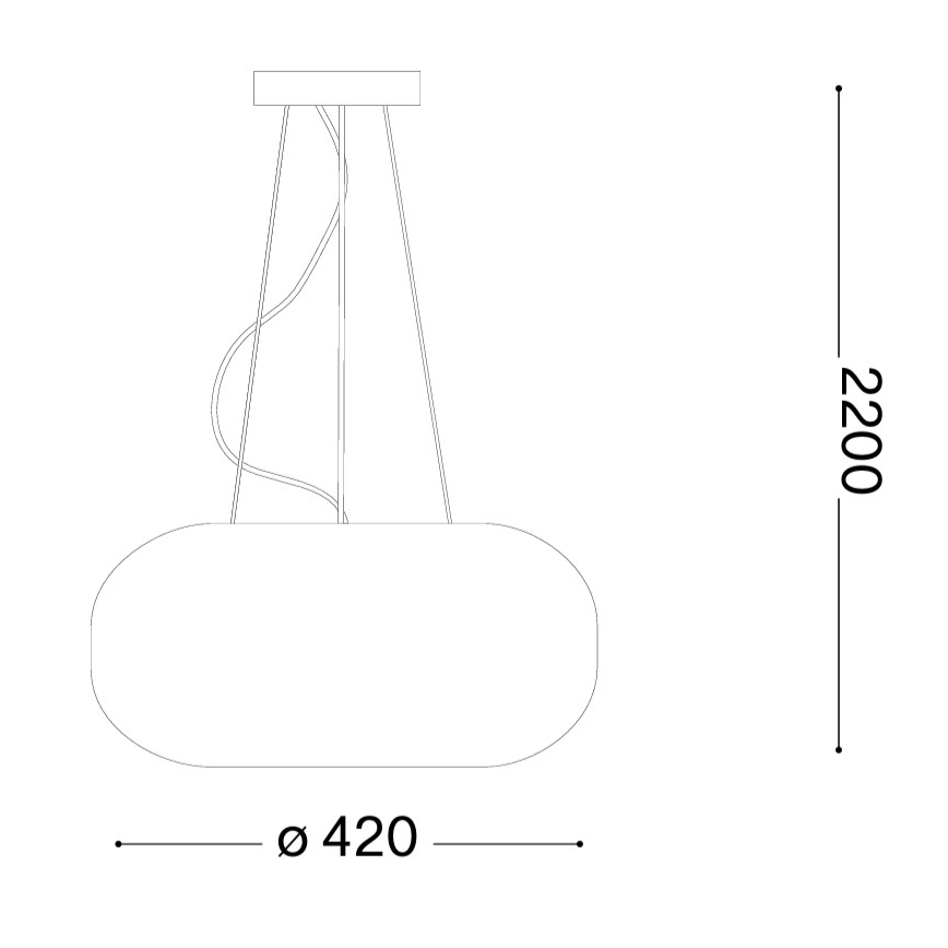 Ideal Lux - Κρεμαστό φωτιστικό με καλώδιο ULISSE 3xE27/60W/230V, διάμ. 42 εκ., λευκό