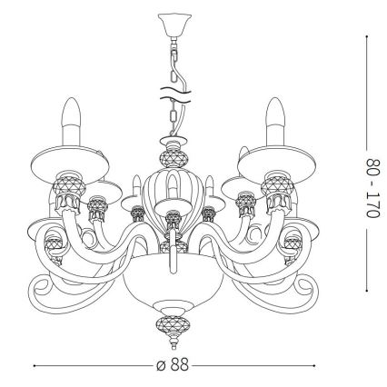 Ideal Lux - Κρεμαστό φωτιστικό οροφής BARONET 15xE14/40W/230V