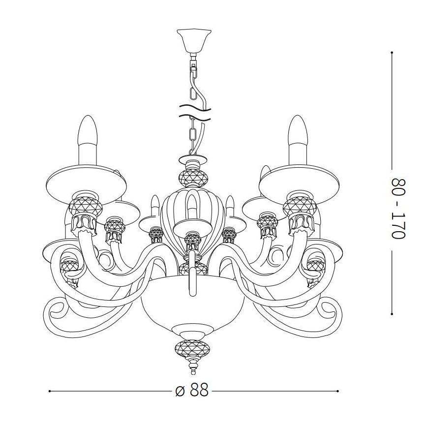 Ideal Lux - Κρεμαστό φωτιστικό οροφής BARONET 15xE14/40W/230V