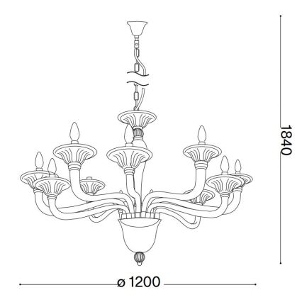 Ideal Lux - Κρεμαστό φωτιστικό οροφής BRIGITTA 12xE14/40W/230V διάμετρος 120 cm διαφανές