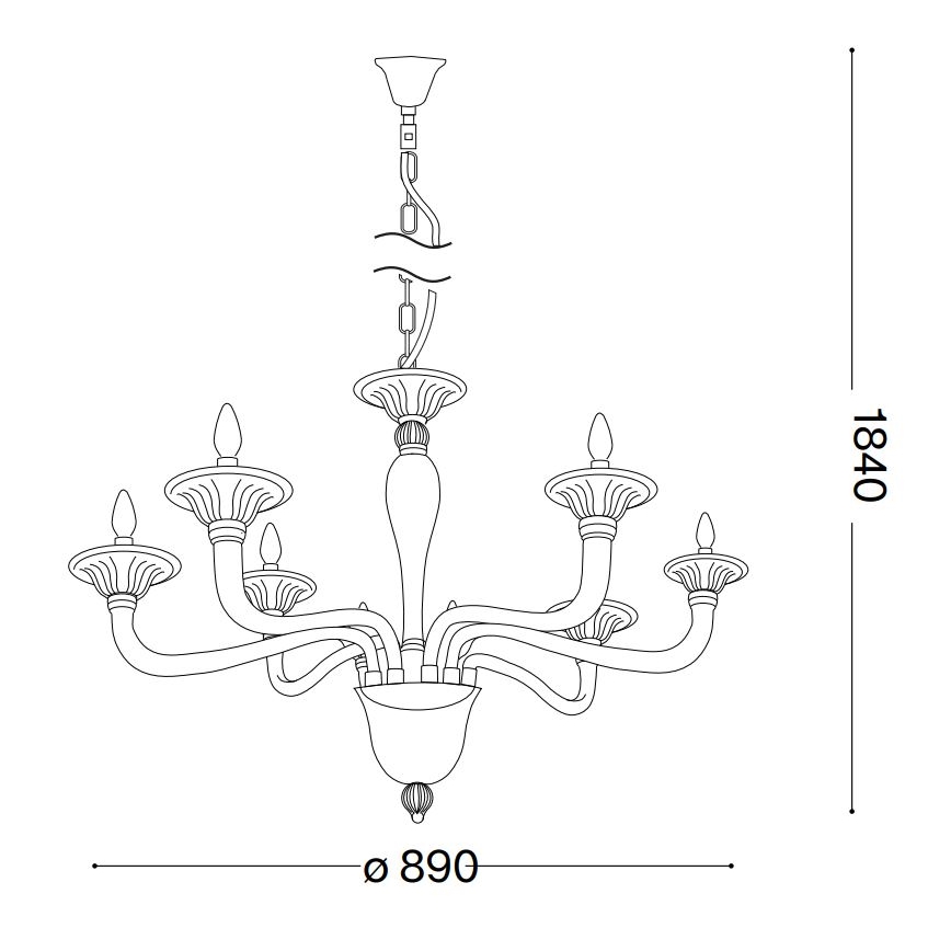 Ideal Lux - Κρεμαστό φωτιστικό οροφής BRIGITTA 8xE14/40W/230V διάμετρος 89 cm ορείχαλκος