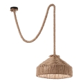 Ideal Lux - Κρεμαστό φωτιστικό οροφής CANAPA 1xE27/15W/230V διάμετρος 41 cm καφέ