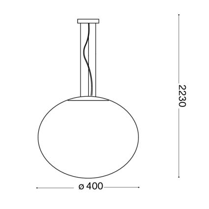 Ideal Lux - Κρεμαστό φωτιστικό οροφής CANDY 1xE27/42W/230V διάμετρος 40 cm λευκό