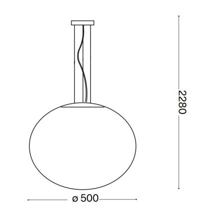Ideal Lux - Κρεμαστό φωτιστικό οροφής CANDY 1xE27/42W/230V διάμετρος 50 cm λευκό